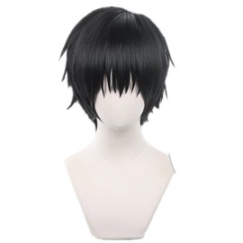 KiyaCos Short Black Men's Anime Role Play Wig Toji Fushiguro Synthetic Fiber Cosplay Costume Wig