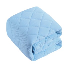 BEDSUM 100% Brushed Microfiber Down Alternative Toddler Comforter, Ultra Soft Lightweight and Warm Breathable Crib Quilted Blanket for Nursery Stroller Bed, 43x60 Inches, Aqua