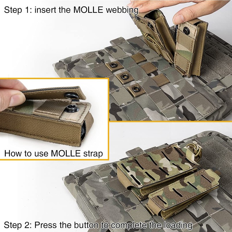 IDOGEAR Single Pistol Mag Pouch Elastic Molle Top Open Pouch