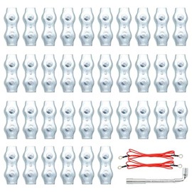 Heavy Duty M5 Poly Rope Connectors Wires Splicer Galvanized Steel Connector Kit,Electric Fence Rope Connection (36)