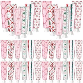 Dimsile 12 Pcs Christmas Hand Cream Gifts Bulk for Women Coquette Bowknot Hand Lotion Travel Size Pink Bow Design Moisturizer Cream for Dry Cracked Hands Stocking Stuffers Gift Xmas Travel Calendar