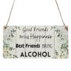 Second Ave Funny Best Friends Alcohol Wooden Hanging Rectangle Home