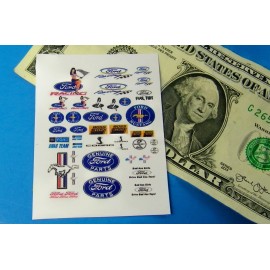 Donna's HO 1:87 Slot Car and 1/64 Diecast CLEAR Waterslide Decals BUILDINGS FORD RULES !