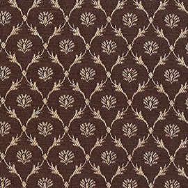 B639 Brown Floral Trellis Jacquard Woven Upholstery Fabric by The Yard