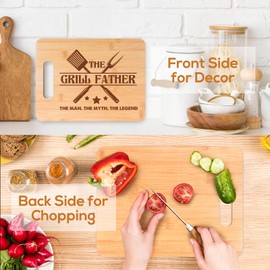 Luvart Gifts for Dad, Dad Birthday Christmas Father's Day Gift Idea, Bamboo Chopping Board, Daddy Presents from Daughter Son, Retirements Kitchen Cooking Presents for Father