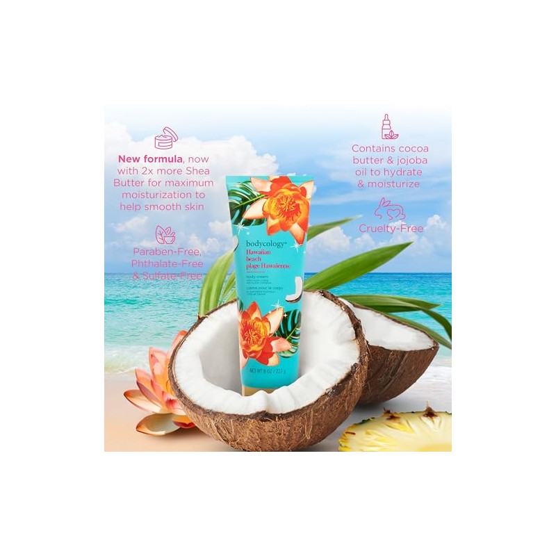 Bodycology Crema Corporal de Karité, Hawaiian Beach, 8 oz