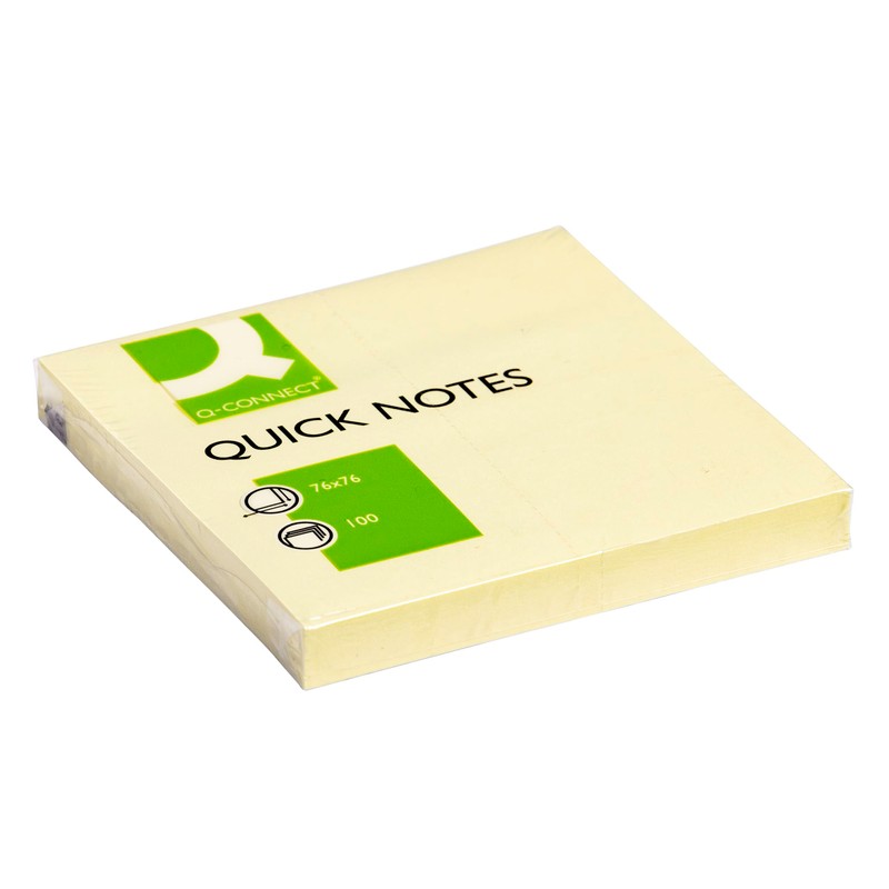 Q-Connect Quick Notes 76 x 76mm Yellow (12 Pack) KF10502