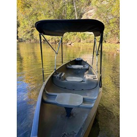 Cypress Rowe Outfitters Extra Large Black Canoe/Kayak Sun Shade/Canopy Bimini Top - Perfect Umbrella for Kayaking, Canoeing, Fishing Awning to Block UV & Heat Rays and Rain Protection