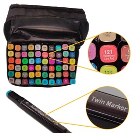 Crosspack Vibrant Colouring Pens: 60 Dual Tip Alcohol Markers - Premium Marker Pens Set for Artists - Versatile Art Markers for Drawing, Sketching, and Highlighting - Includes Carrying Case