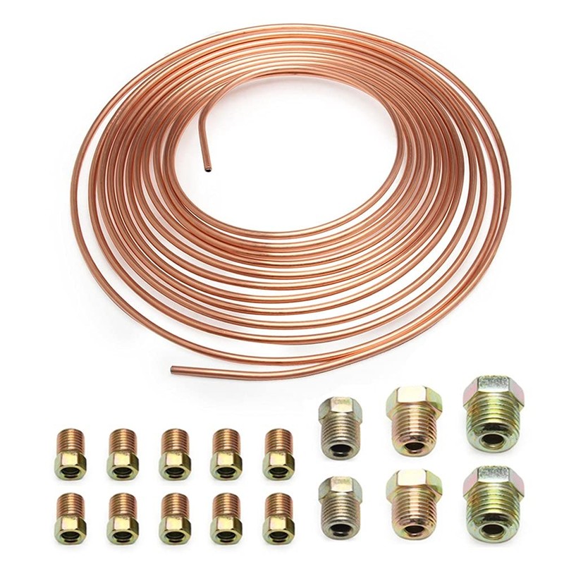 Topteng ArCopper Nickel Brake Line Tubing Kit 3/16 OD 25