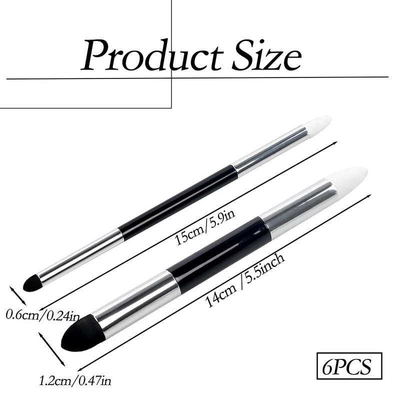 Vyqrx 6pcs Artist Blending Sponge Pen Dual Tip Set -