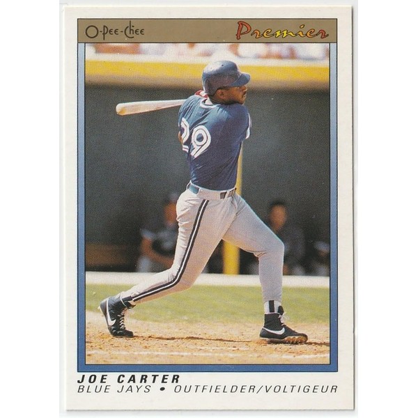 1991 O-Pee-Chee Premier Baseball Joe Carter Blue Jays Card #20