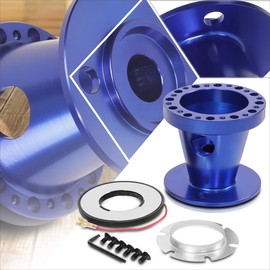 6-Bolt Steering Wheel Quick Release Adapter Blue Compatible with 92-97 Ford F150-F350/Ranger