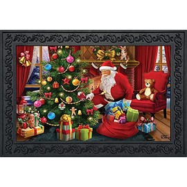 Briarwood Lane The Magic of Christmas Doormat Santa Claus Tree Indoor Outdoor 30" x 18"
