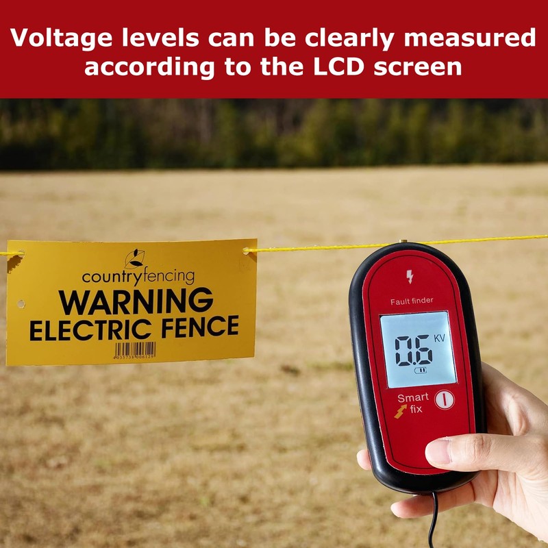 Electric Fence Voltage Tester, Handheld Fence Fault Finder Fence Tester