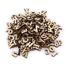 Wooden Letters, Wooden Numbers, Pack of 200 Mini Wooden Alphabet, Natural Wood Letters for Crafts, DIY Art, Decoation, Kids, Early Learning Toy (Letters # 1)