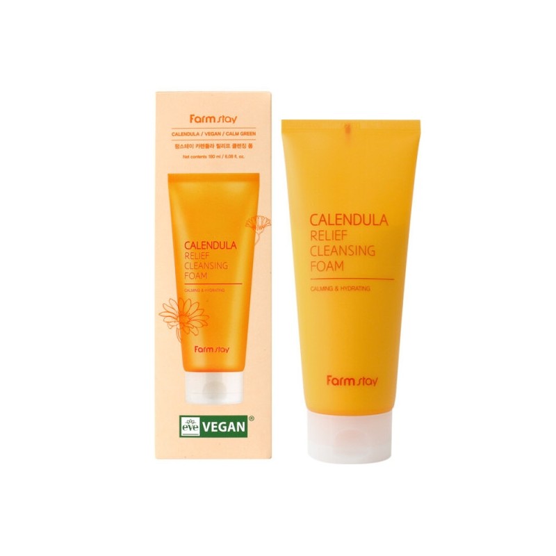 Farmstay Calendula Relief Cleansing Foam 180ml / 팜스테이 카렌듈라 릴리프