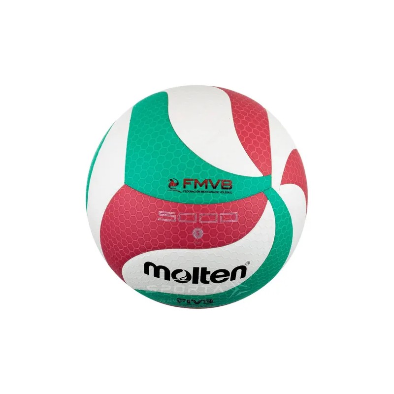 Balón Voleibol Molten V5m5000 Flistatec Piel Sintética No. 5 Blanco/verde/rojo