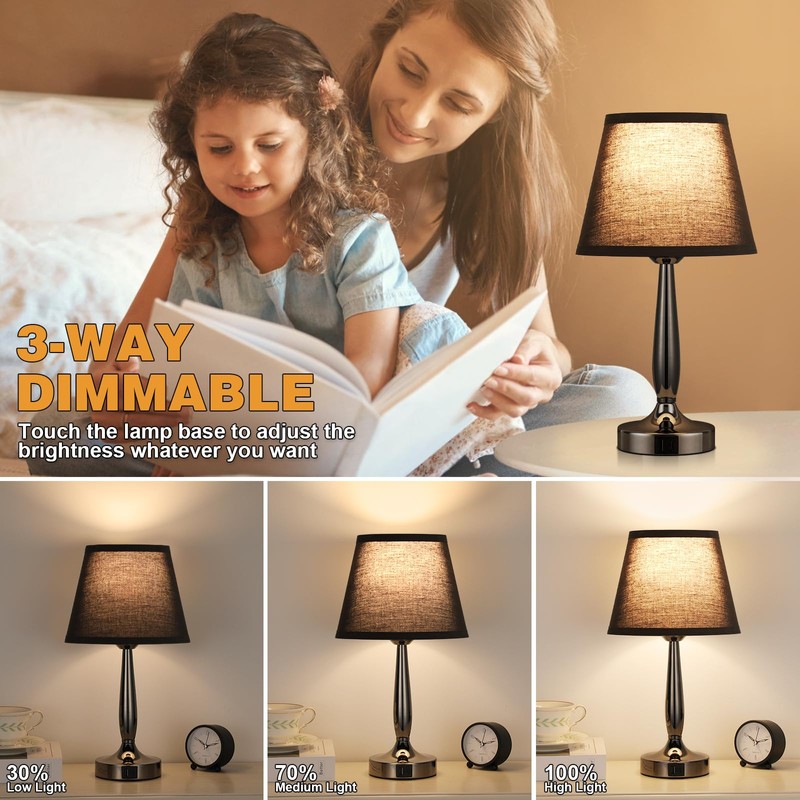 Kakanuo Touch Bedside Lamp for Bedroom with USB C Port,