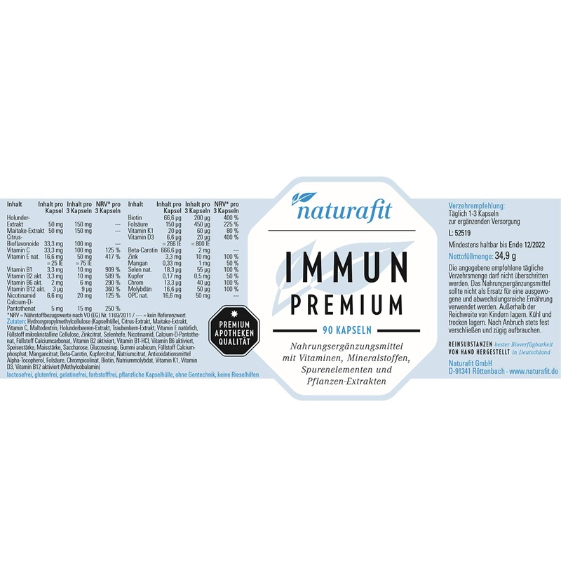 naturafit Immun Premium Capsules, Pack of 90 Capsules