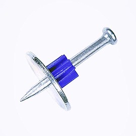 Washer Pins - Powder Actuated Fastening Systems 1 inch Washered Pins Construction Fastener Nail (100pcs per Box)