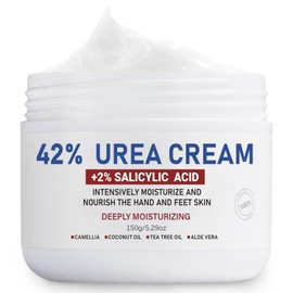 Crema de Urea al 42% más Ácido Salicílico al 2% para el Tratamiento de Reparación de Pies, Talones, Rodillas, Codos y Manos Secos y Agrietados. Hidrata y Elimina Callos, Durezas, Piel Muerta y Suaviza las Uñas de los Pies.