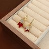 Maple Leaf Earrings for Women Autumn Thanksgiving Earrings Red Crystal