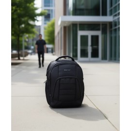 Perry Ellis Laptop Backpack 20-35L Polyester Business Unisex Minimalist Zipper Closurecolor: Black, size: one-size