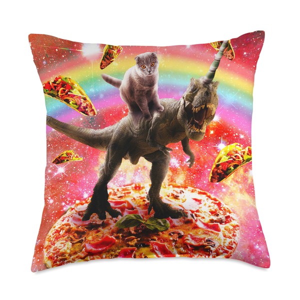 Space Cat Riding Dinosaur Unicorn - Pizza & Taco Throw