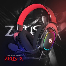 Redragon H510 Zeus-X RGB Auriculares para Juegos con Cable – Sonido Envolvente 7.1 – Almohadillas de Espuma viscoelástica – Controladores de 53 mm
