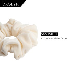 SXQLYH Haargummi Scrunchie Samt Velvet Elastics, Große Haargummi Dickes Weiches Bequemes Samthaargummi, Scrunchies Zopfgummi Pferdeschwanz Halter Hair Bobbles für Damen Dickes Langes Haar (Beige)