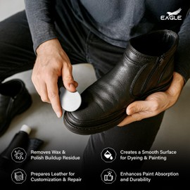 Leather Preparer & Deglazer - 5 oz -Removes Factory Finishes, Adhesives & Contaminants – Prepares Leather for Dye, Paint, & Restoration – Includes Sponge