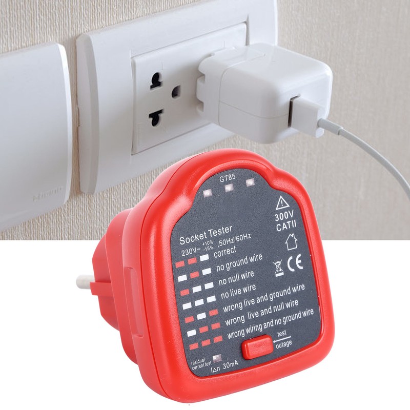 Socket Tester Electrical Detector AC Voltage Outlet Circuit Breaker Finder