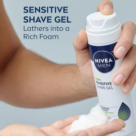 NIVEA MEN Sensitive Shave Gel with Vitamin E Witch Hazel Extracts, 3 Pack of 7oz