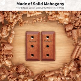 Neboic 3 Pack Guitar Wall Mounts - Wooden Guitar Hangers with Hooks for Acoustic, Electric, Bass, Ukulele, Banjo, Mandolin