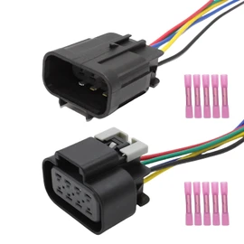 Male and Female Headlight Connector Plug Harness Pigtail 5-Pin Compatible with Chevy Silverado GMC Sierra 2014-2016