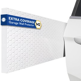 Garage Planet M2 Garage Wall Protector Car Door Wall Protector, Tool-Free, Designed in Australia (White, 4 Pack)