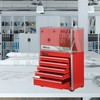 P.I.T. Mini Red Tool Box, Portable 5-Drawer Micro Roll Cab