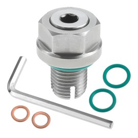 Aupoko M12.1-1.5 x 15mm Oversize Piggyback Oil Drain Plug, Stainless Steel Self Tapping Oil Pan Thread Repair Kit for Car Motorcycle Silver Tone