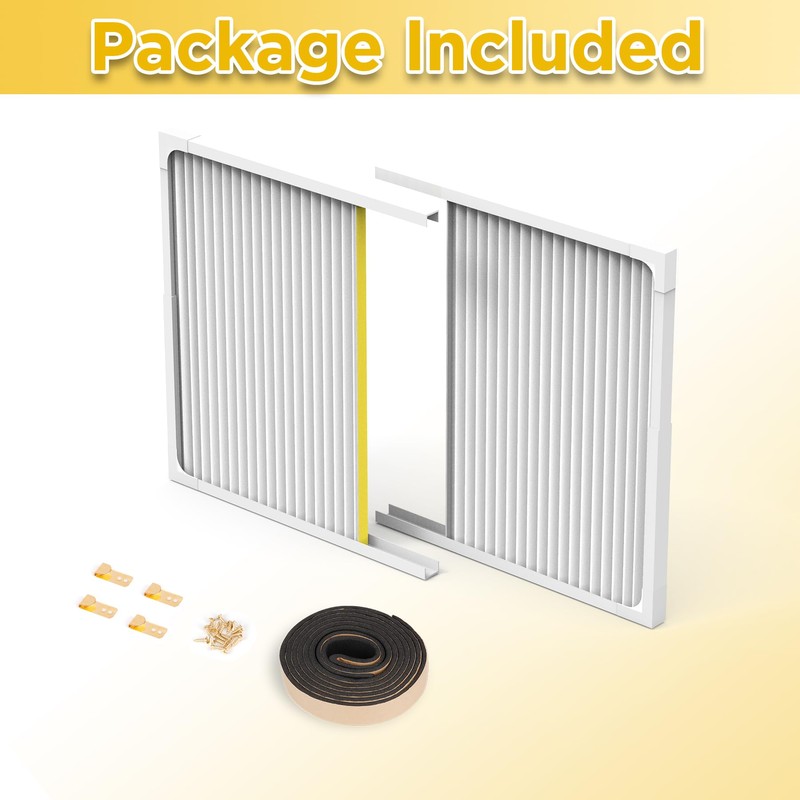Powrocket Window Air Conditioner Side Panels with Frame,Adjustable Extra Wide