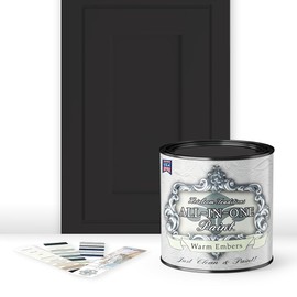 ALL-IN-ONE Paint by Heirloom Traditions, Warm Embers (Warm Black), Quart - Durable cabinet and furniture paint. Built in primer and top coat, no sanding needed. Includes our 30 featured color card.