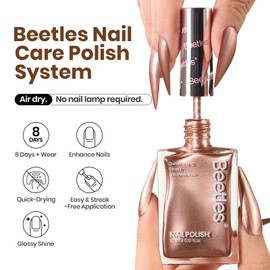 Beetles Glitter Nail Polish 1Pcs 15ml Nail Polish-Fast Drying & Long Lasting Nail Polish Bronzer Gold Nail Lacquer Finish Nail Art Design for Women