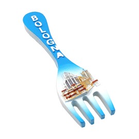 3D Magnet for Vintage Refrigerator Fork Italy Flag, Fridge Magnet, Bologna City Decoration for Magnetic Whiteboard, Home and Kitchen, Office
