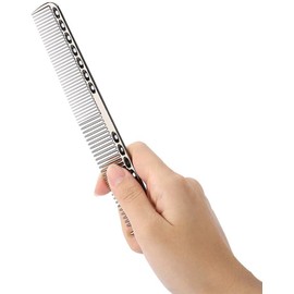 Peine Profesional para el Cabello, Estilista Espacio Aluminio Acero Inoxidable Peine antiestático Peine de Doble Cara Herramientas de Belleza(Black02)