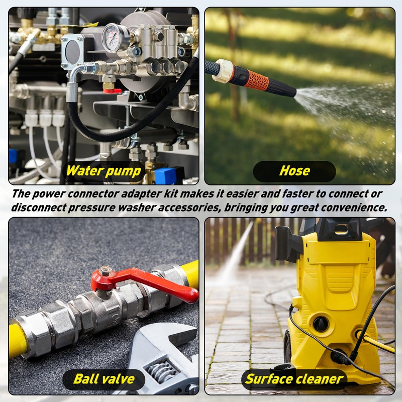 Qoroos 4 Sets NPT 1/4 Inch Quick Connect Pressure Washer