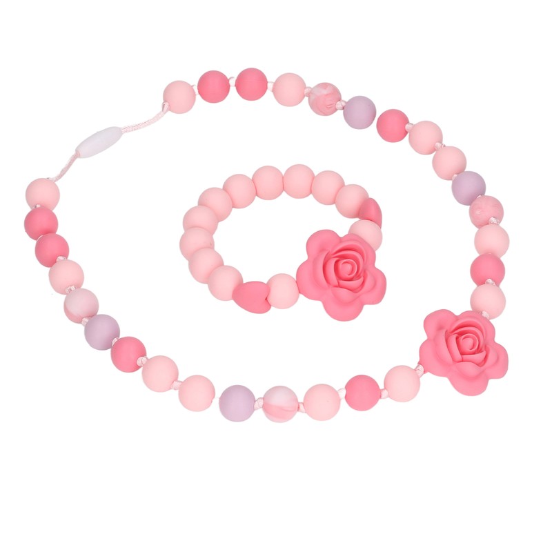 Teething Necklace Bracelet Silicone Flower Shape Design Elegant Exquisite Infant