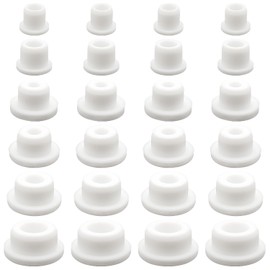 24 PCS Bathtub Jet Covers, 6 Sizes Silicone Hole Plug, White Jet Tub Plug Cover Caps Fit for 9-10 mm 12mm 14mm 16mm 18mm 22-23mm Bathtub Hole, Flexible Reusable Waterproof Tube Plugs End Covers