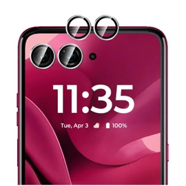 GIOPUEY [Complete Protection Camera Protection Compatible with Motorola Razr 60 Ultra, [Double Protection] Metal Ring + Protective Glass, Camera Protection - Silver