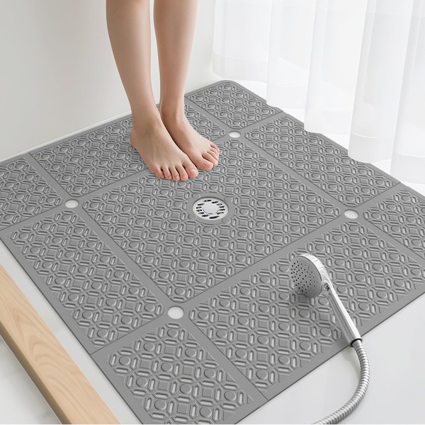 Yolife Square Shower Mat, 27" x 27" Large Shower Mat