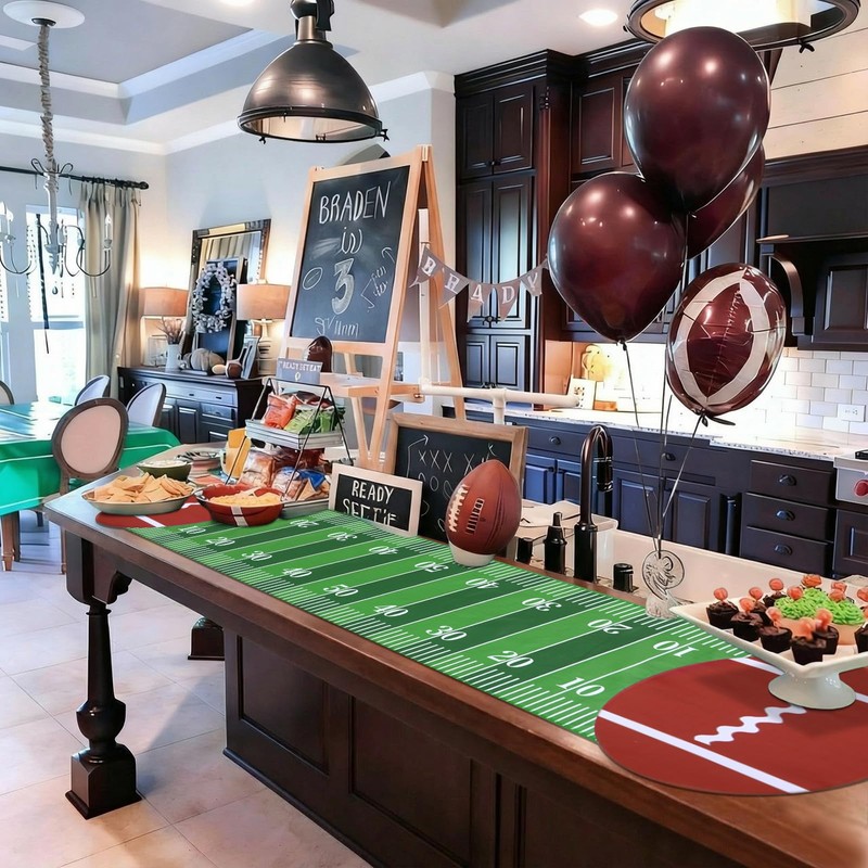 2 Pcs 18.5 x 71 in Football Court Table Runner